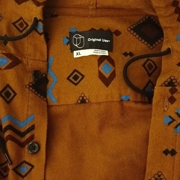 SZ XL - Original Use Button Down Shirt W/Drawstring Hood (Never Worn) - Picture 2 of 4